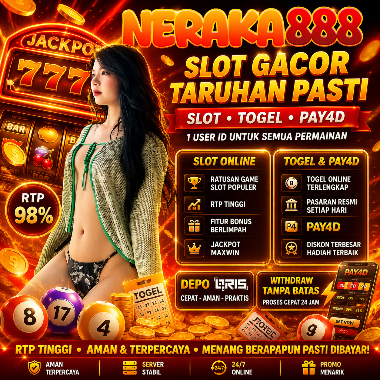 NERAKA888 : Arena Bermain Game Slot Pay4D Terbaik dengan Pasaran Paling Akurat 2026